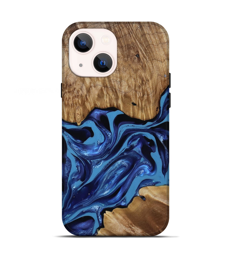 iPhone 13 Wood Live Edge Phone Case - Johnson (Blue, 814391)