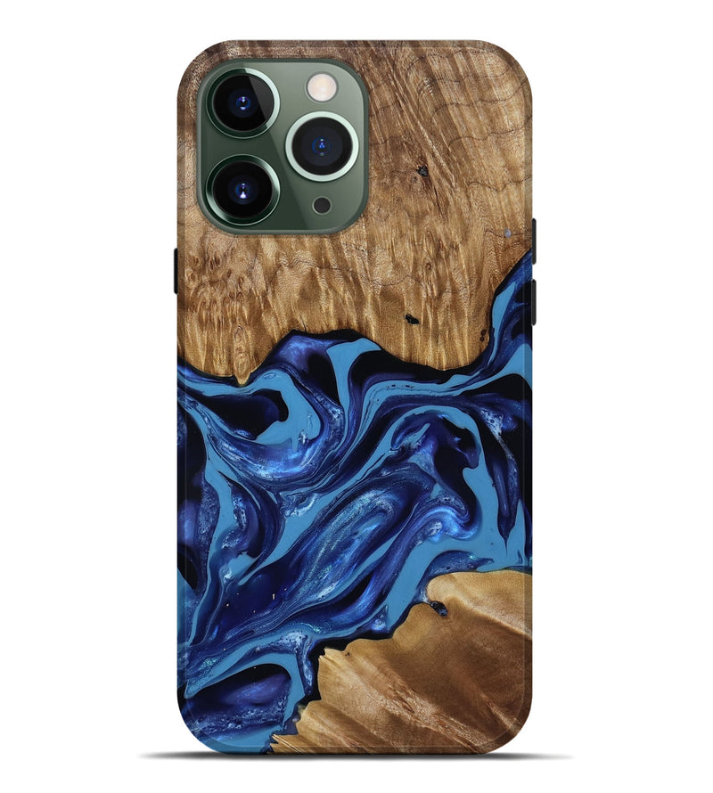 iPhone 13 Pro Max Wood Live Edge Phone Case - Johnson (Blue, 814391)