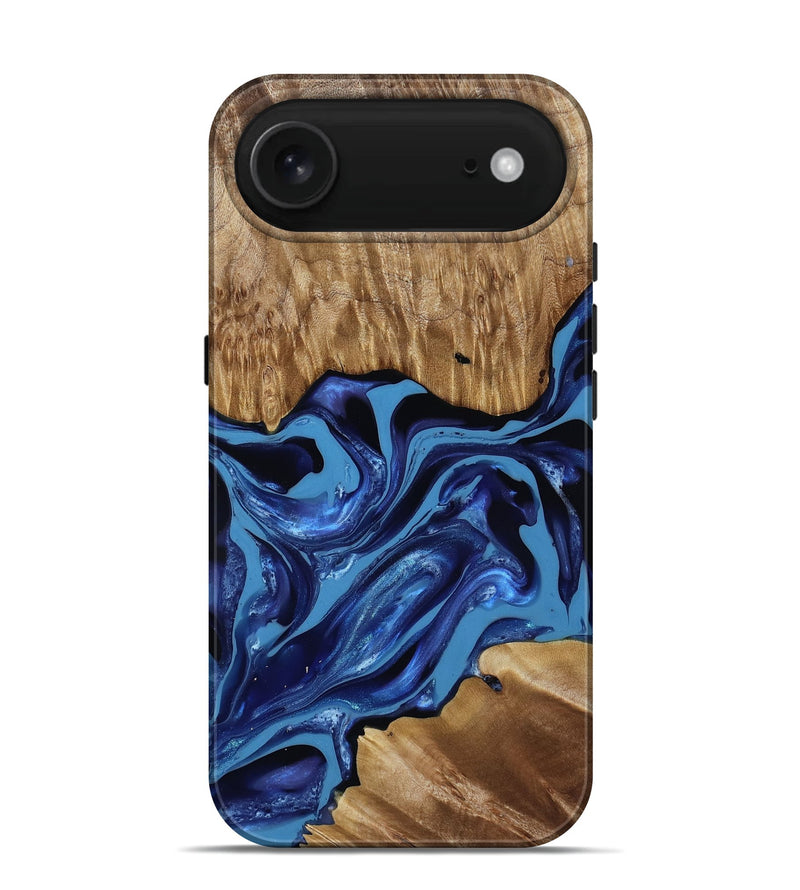 iPhone 17 Air Wood Live Edge Phone Case - Johnson (Blue, 814391)