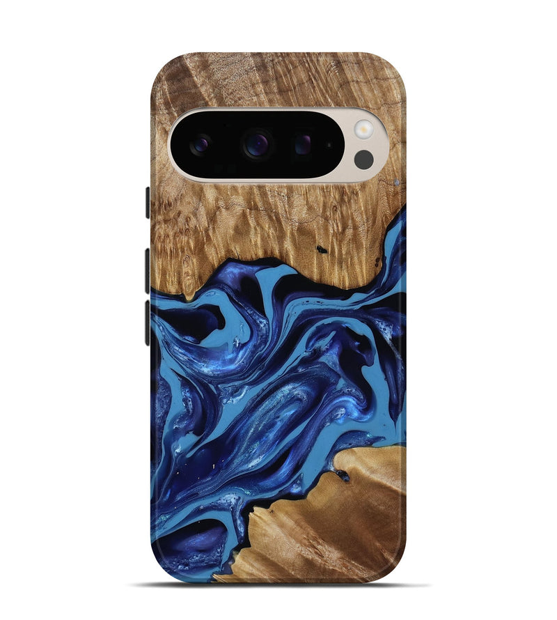Pixel 10 Pro Wood Live Edge Phone Case - Johnson (Blue, 814391)