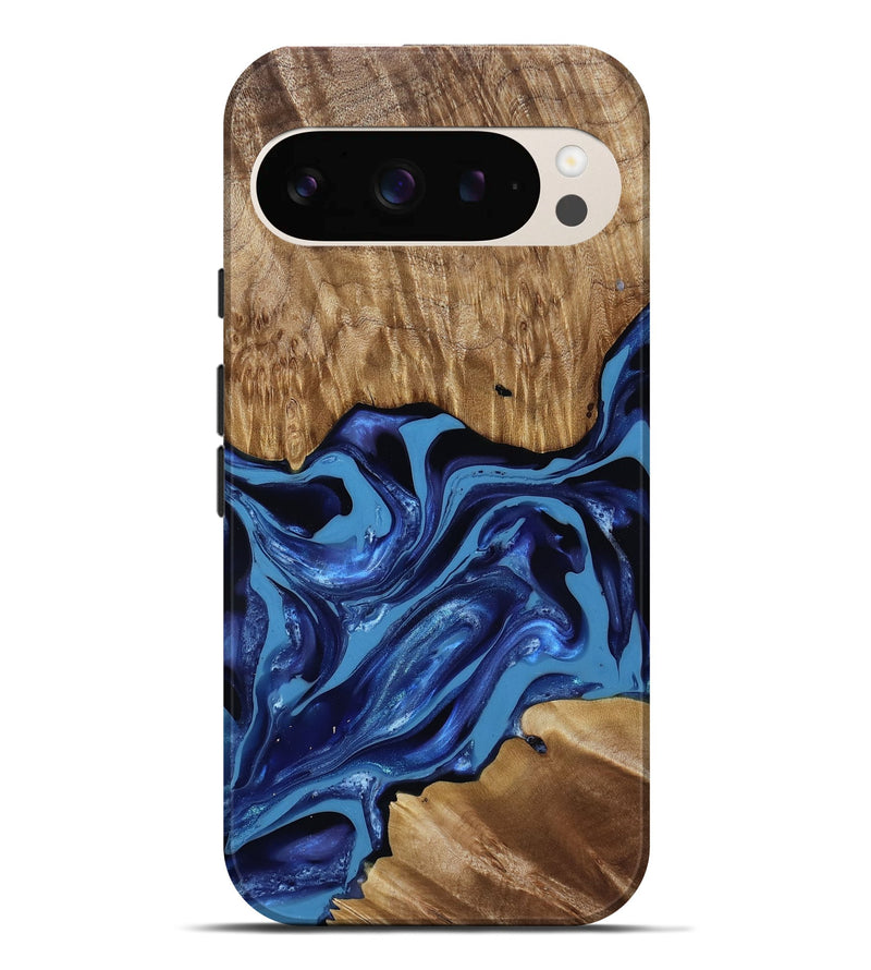 Pixel 9 Pro XL Wood Live Edge Phone Case - Johnson (Blue, 814391)