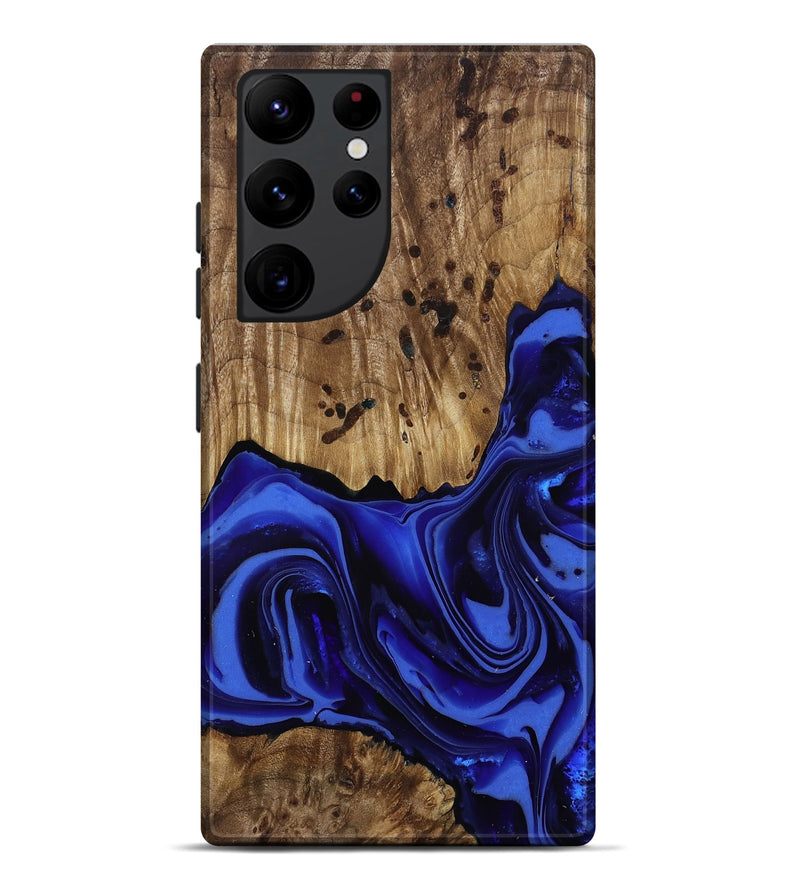 Galaxy S22 Ultra Wood Live Edge Phone Case - Chaim (Blue, 814392)