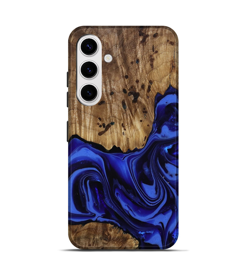 Galaxy S25 Wood Live Edge Phone Case - Chaim (Blue, 814392)