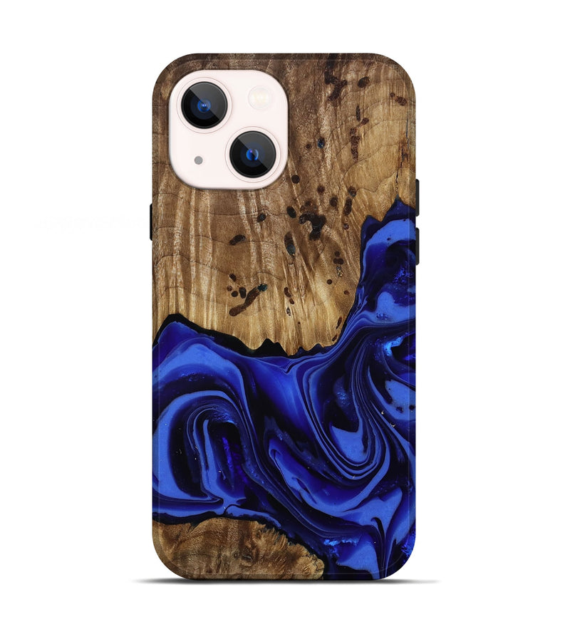 iPhone 13 Wood Live Edge Phone Case - Chaim (Blue, 814392)