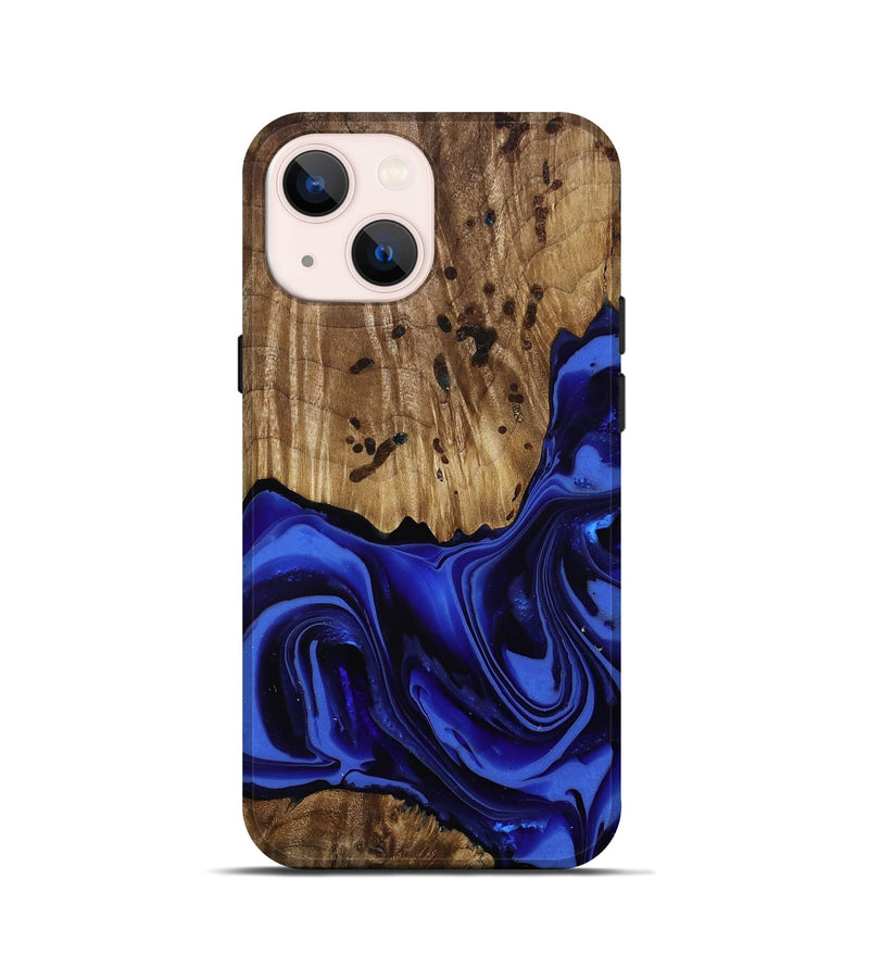 iPhone 13 mini Wood Live Edge Phone Case - Chaim (Blue, 814392)