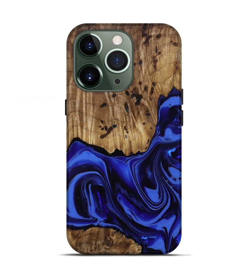 iPhone 13 Pro Wood Live Edge Phone Case - Chaim (Blue, 814392)