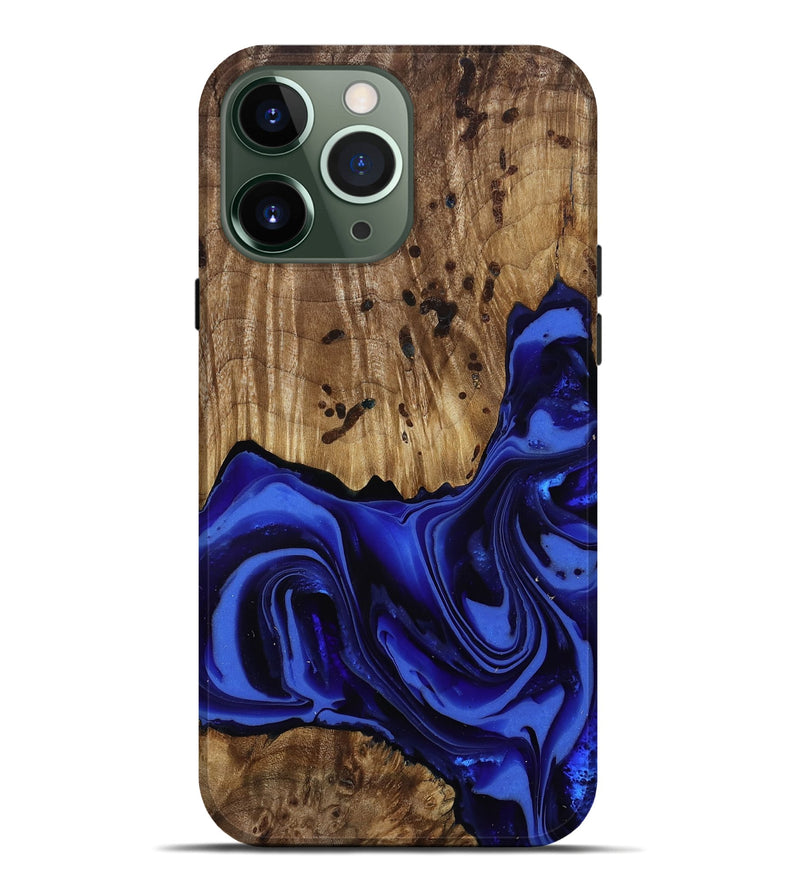 iPhone 13 Pro Max Wood Live Edge Phone Case - Chaim (Blue, 814392)