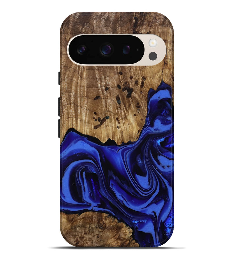 Pixel 9 Pro XL Wood Live Edge Phone Case - Chaim (Blue, 814392)