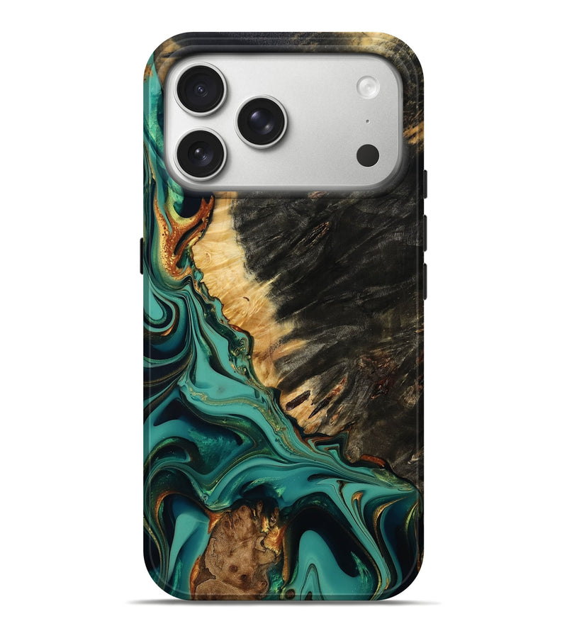 iPhone 17 Pro Max Wood Live Edge Phone Case - Taliyah (Green, 814399)
