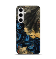 Galaxy S25 Wood Live Edge Phone Case - Myra (Teal & Gold, 814404)