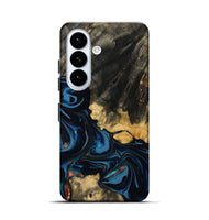 Galaxy S26 Wood Live Edge Phone Case - Myra (Teal & Gold, 814404)