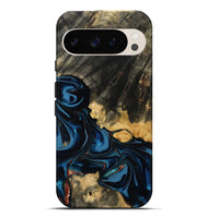 Pixel 9 Pro XL Wood Live Edge Phone Case - Myra (Teal & Gold, 814404)