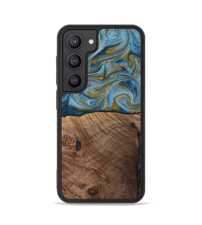 Galaxy S23 Wood Phone Case - Altha (Teal & Gold, 814501)