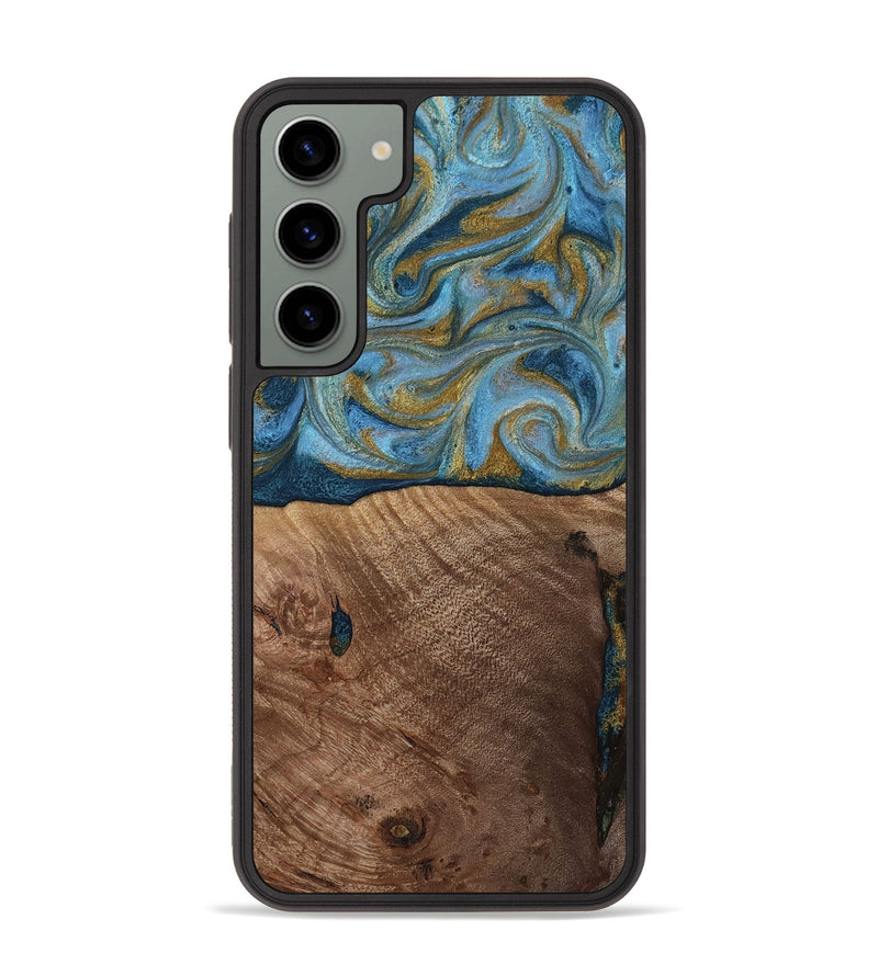 Galaxy S23 Plus Wood Phone Case - Altha (Teal & Gold, 814501)