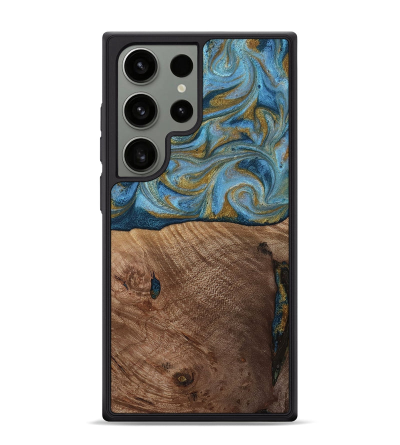 Galaxy S24 Ultra Wood Phone Case - Altha (Teal & Gold, 814501)