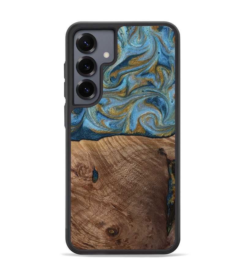 Galaxy S25 Plus Wood Phone Case - Altha (Teal & Gold, 814501)
