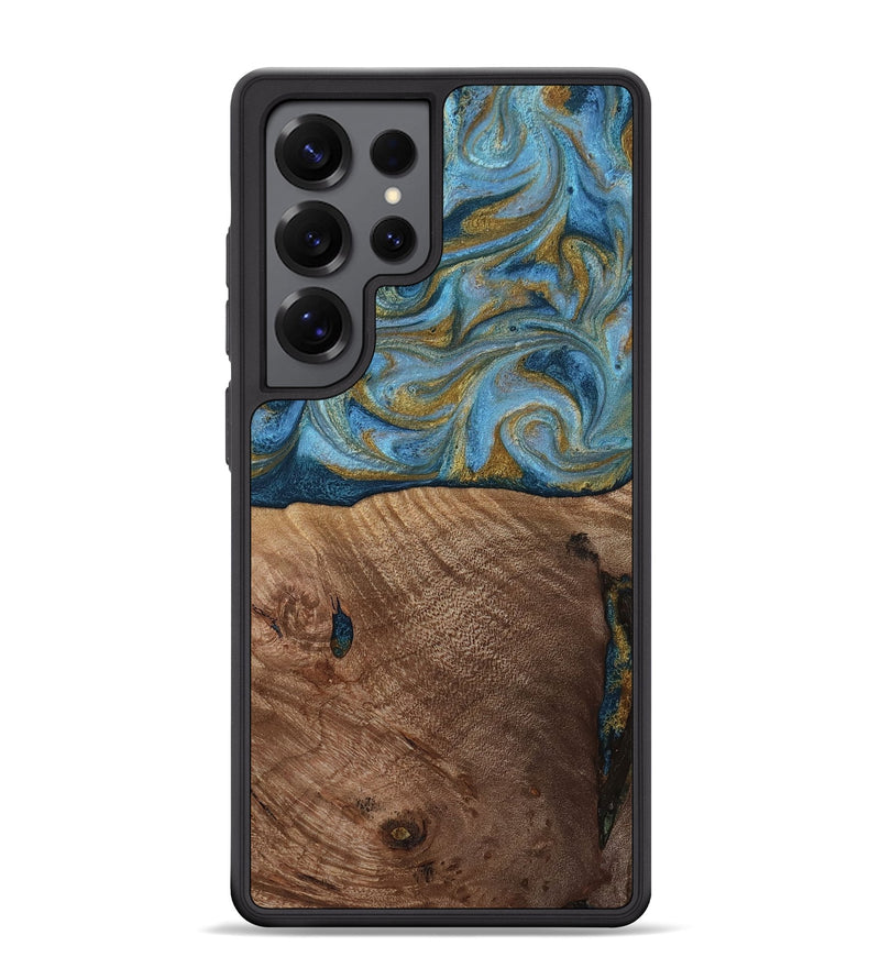Galaxy S25 Ultra Wood Phone Case - Altha (Teal & Gold, 814501)
