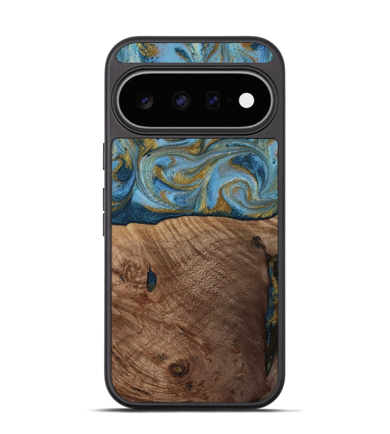 Pixel 11 Wood Phone Case - Altha (Teal & Gold, 814501)