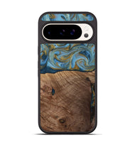 Pixel 9 Wood Phone Case - Altha (Teal & Gold, 814501)