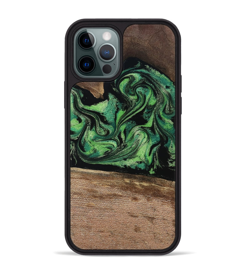 iPhone 12 Pro Max Wood Phone Case - Adaline (Green, 814525)