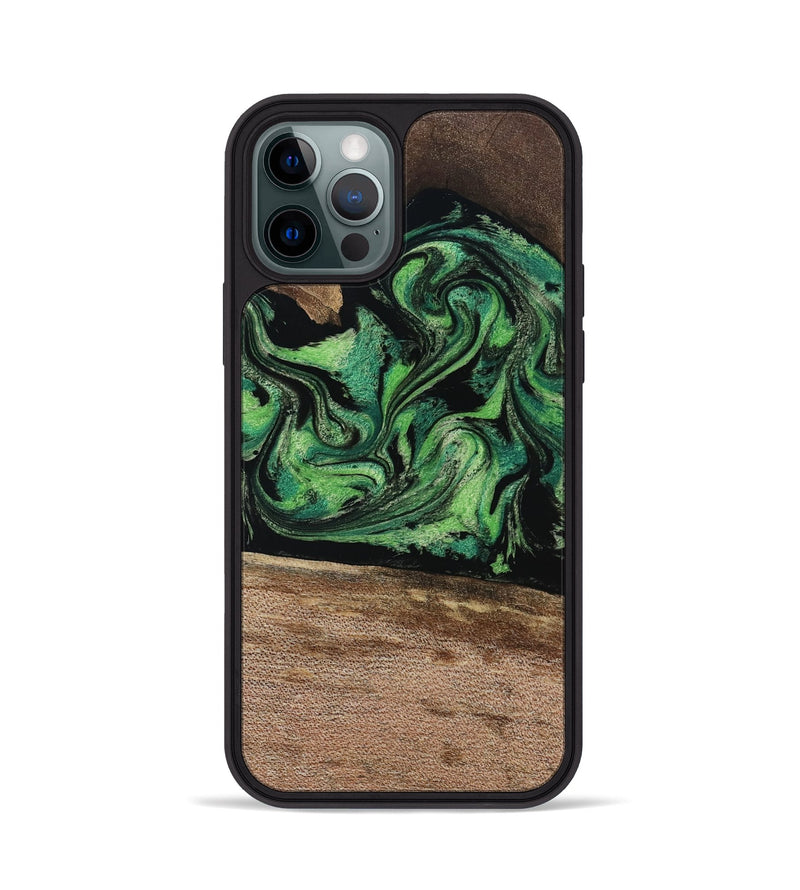 iPhone 12 Pro Wood Phone Case - Adaline (Green, 814525)