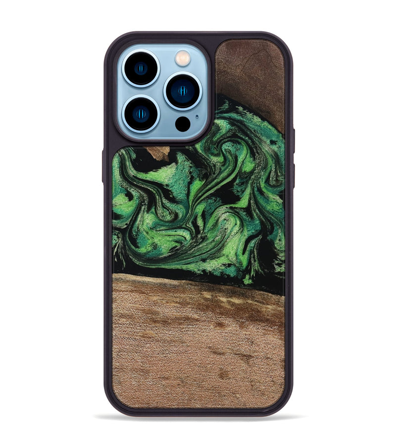 iPhone 14 Pro Max Wood Phone Case - Adaline (Green, 814525)