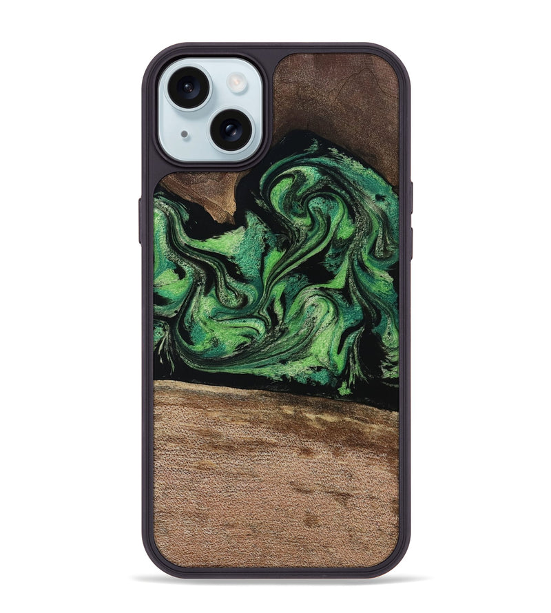 iPhone 15 Plus Wood Phone Case - Adaline (Green, 814525)