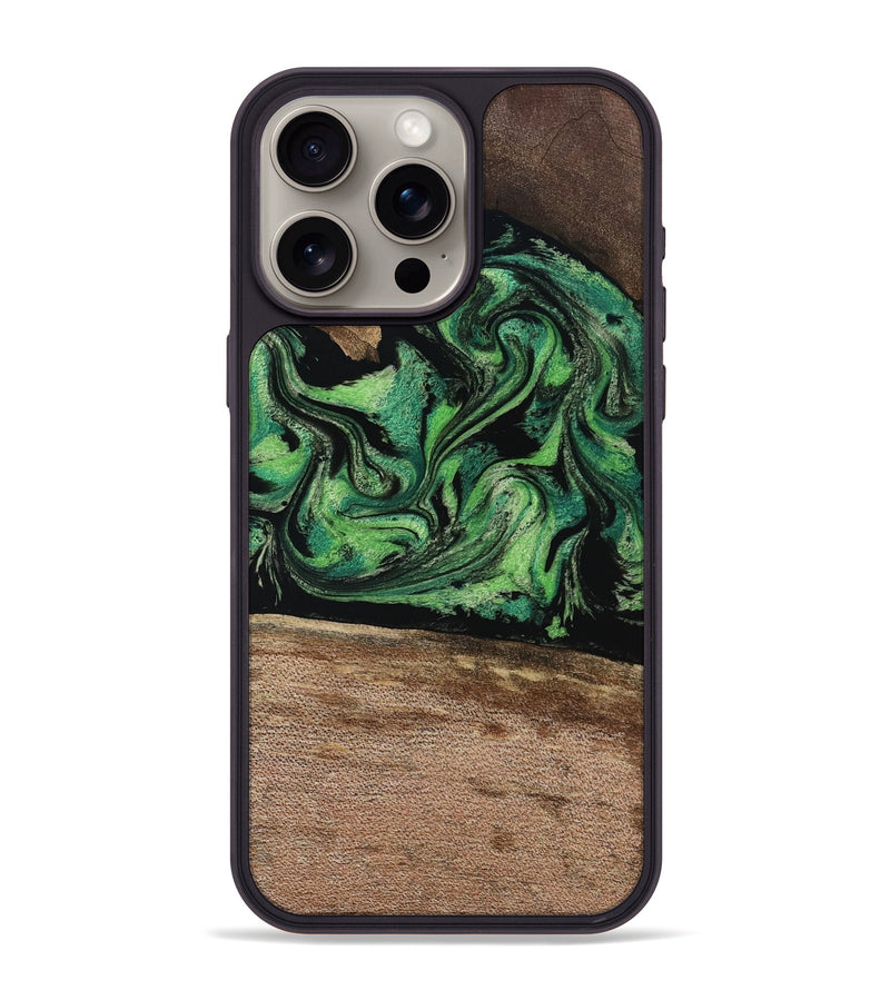 iPhone 15 Pro Max Wood Phone Case - Adaline (Green, 814525)