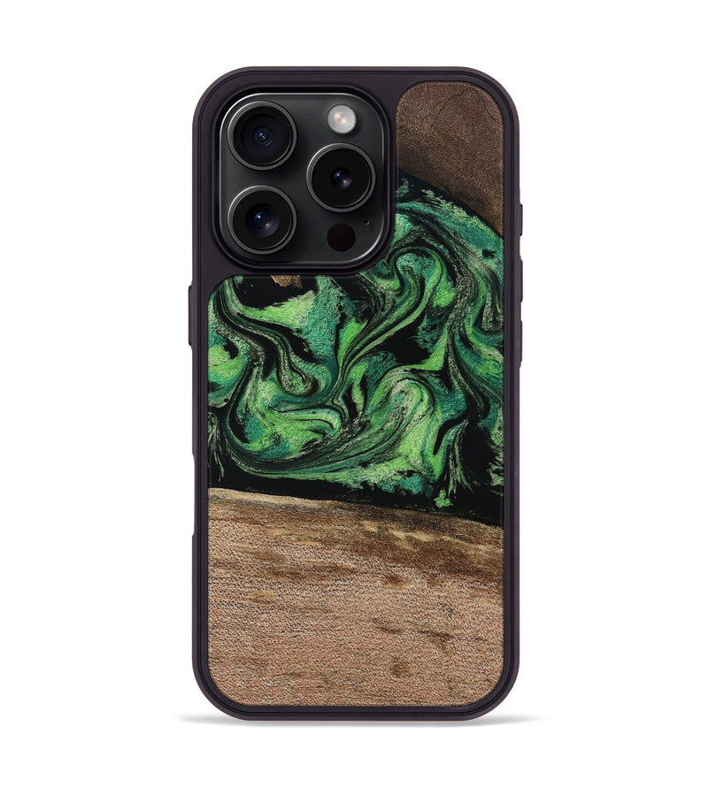 iPhone 16 Pro Wood Phone Case - Adaline (Green, 814525)