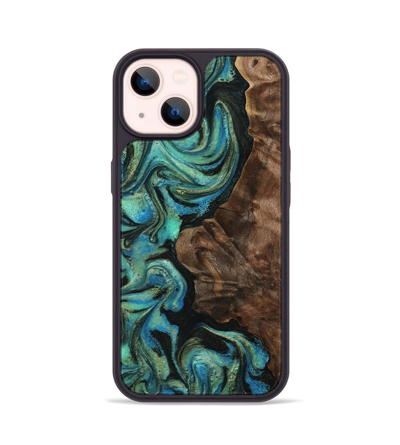 iPhone 14 Wood Phone Case - Grayson (Blue, 814527)