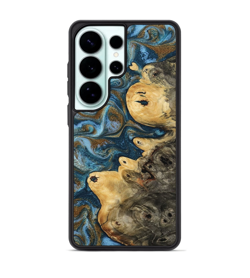 Galaxy S26 Ultra Wood Phone Case - Matteo (Teal & Gold, 814530)