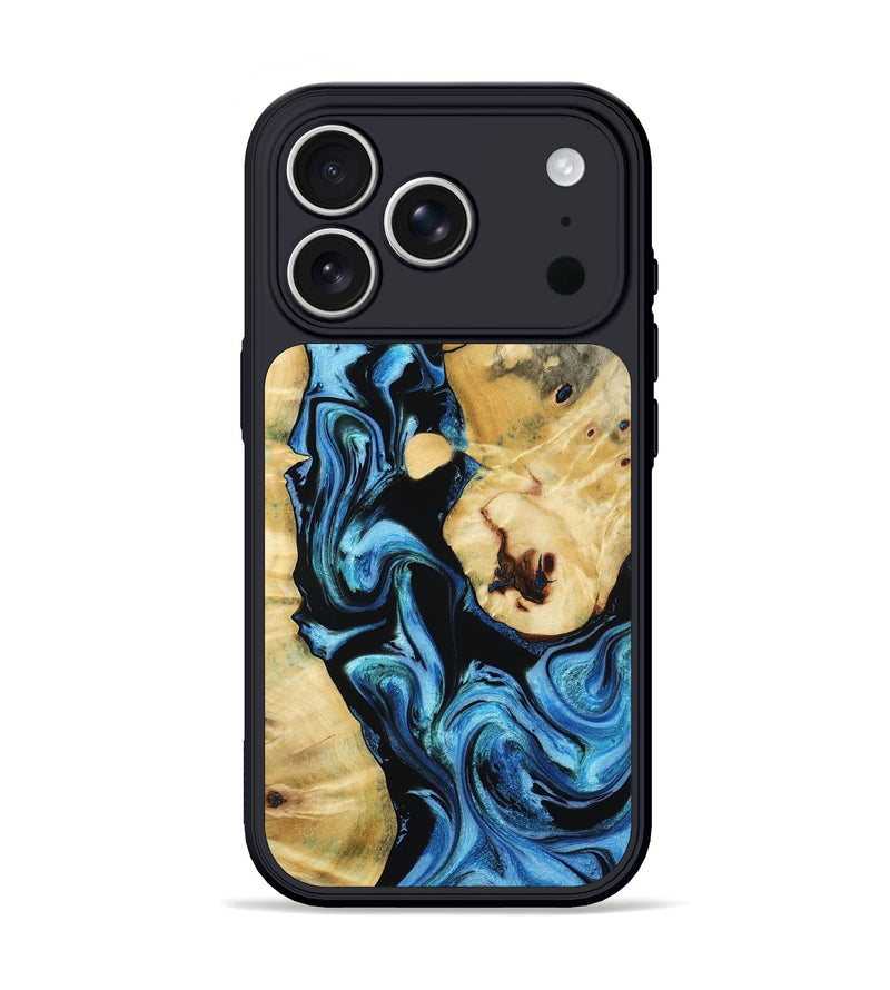 iPhone 17 Pro Wood Phone Case - Pierce (Blue, 814539)