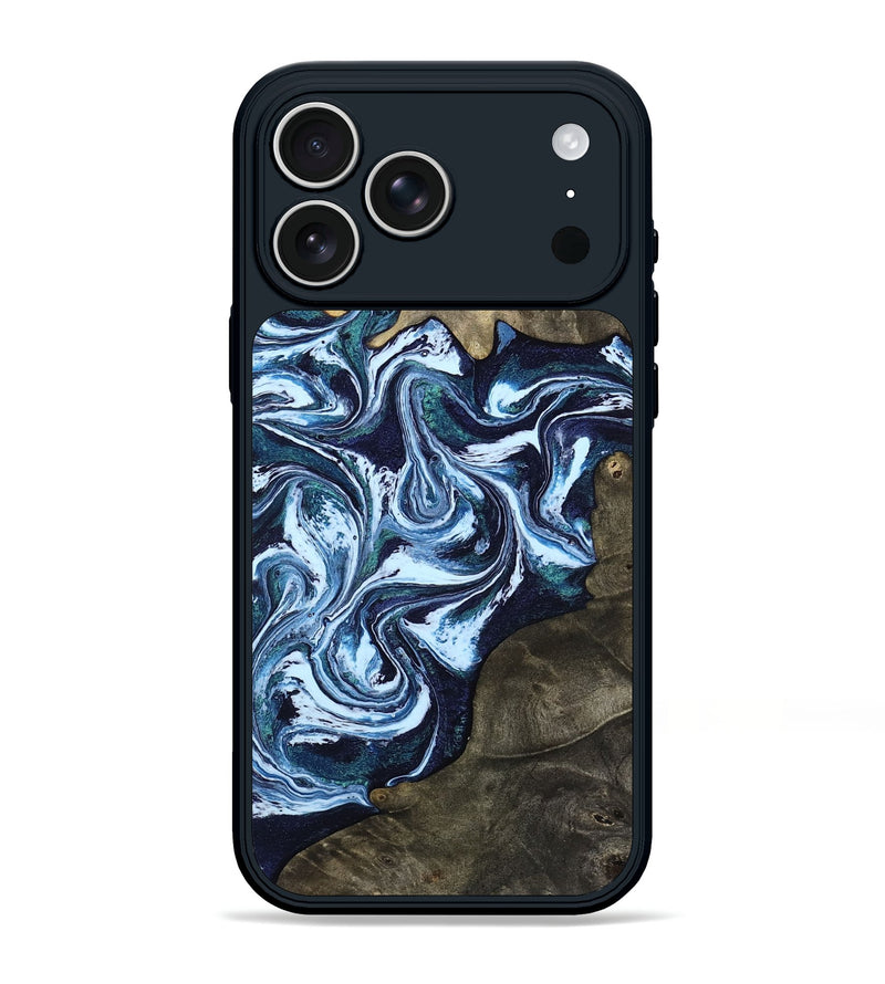 iPhone 17 Pro Max Wood Phone Case - Heath (Blue, 814540)