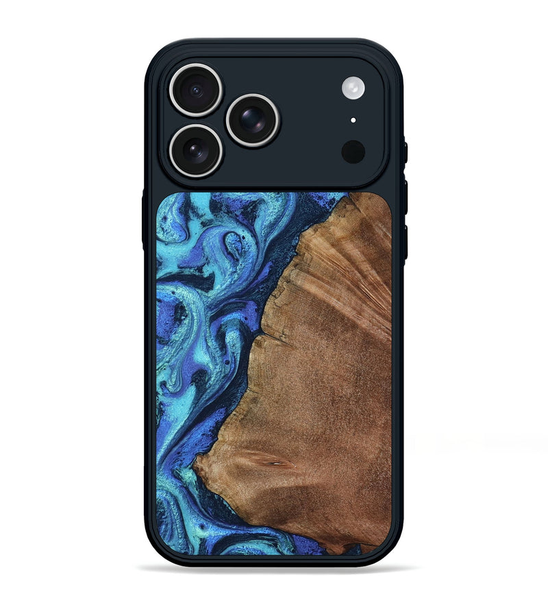 iPhone 17 Pro Max Wood Phone Case - Matthew (Blue, 814542)