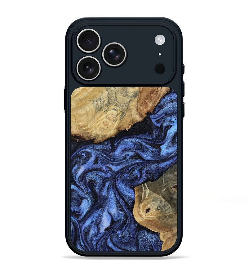 iPhone 17 Pro Max Wood Phone Case - Chana (Blue, 814544)