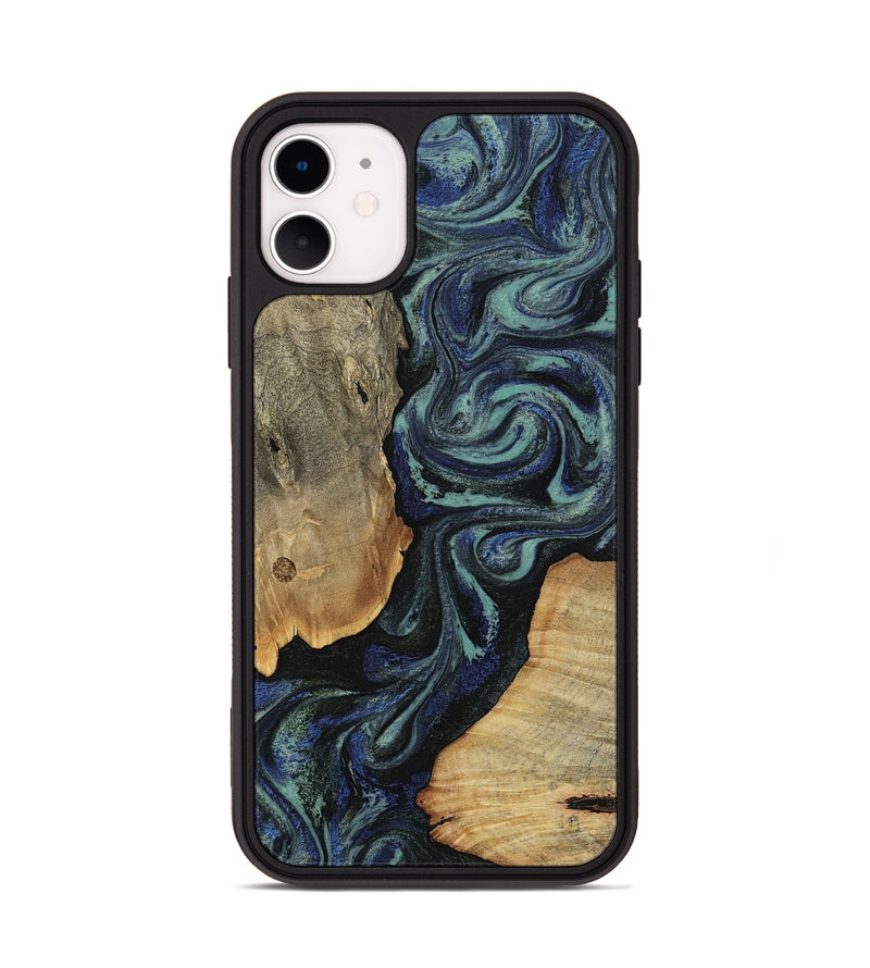 iPhone 11 Wood Phone Case - Christy (Blue, 814557)