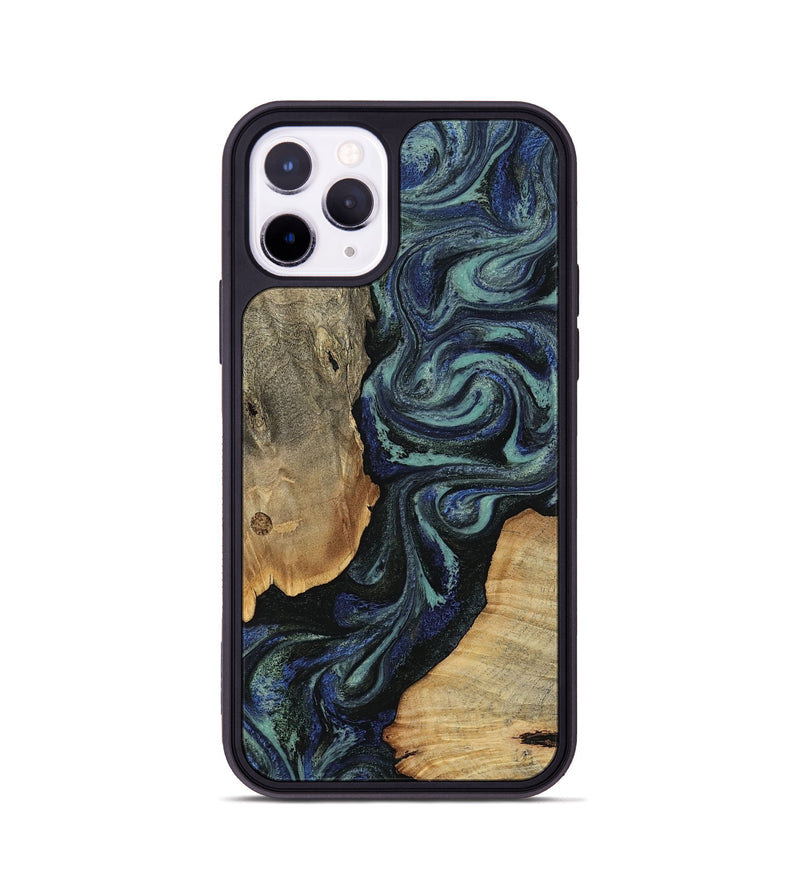 iPhone 11 Pro Wood Phone Case - Christy (Blue, 814557)