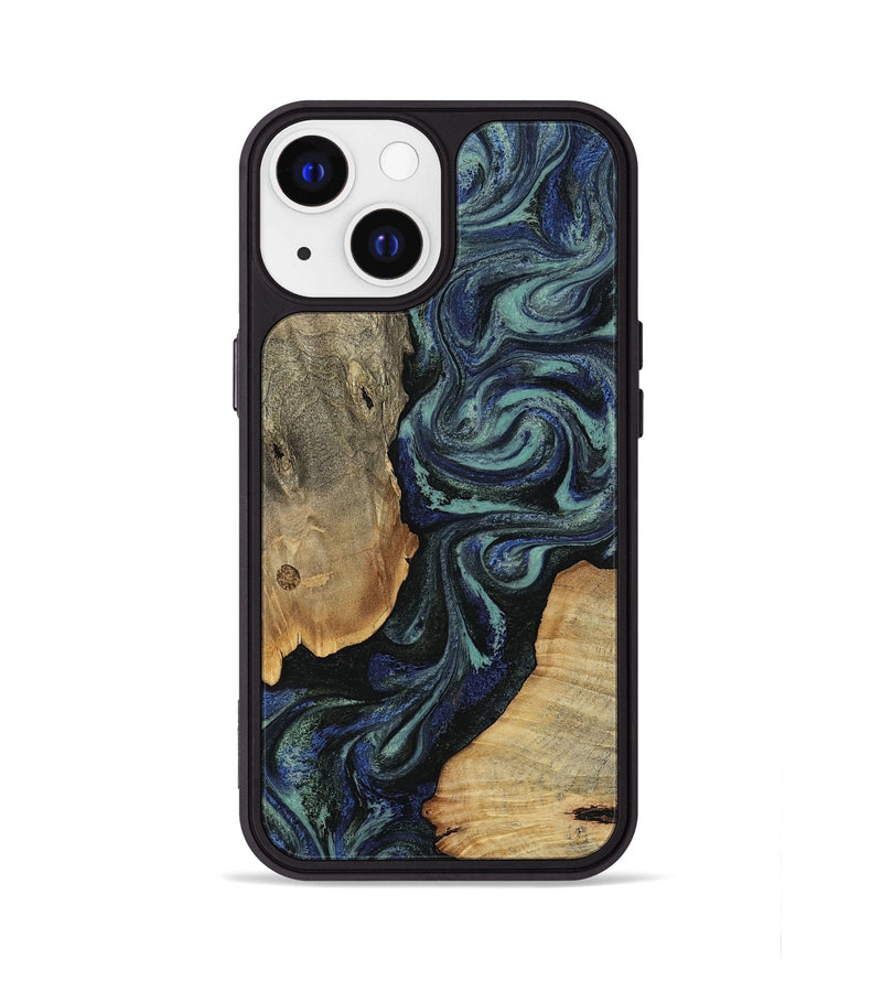 iPhone 13 Wood Phone Case - Christy (Blue, 814557)