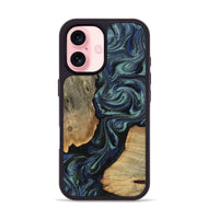 iPhone 16 Wood Phone Case - Christy (Blue, 814557)