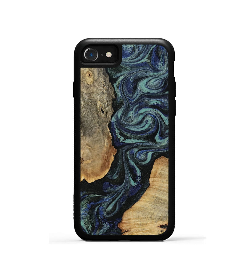 iPhone SE Wood Phone Case - Christy (Blue, 814557)