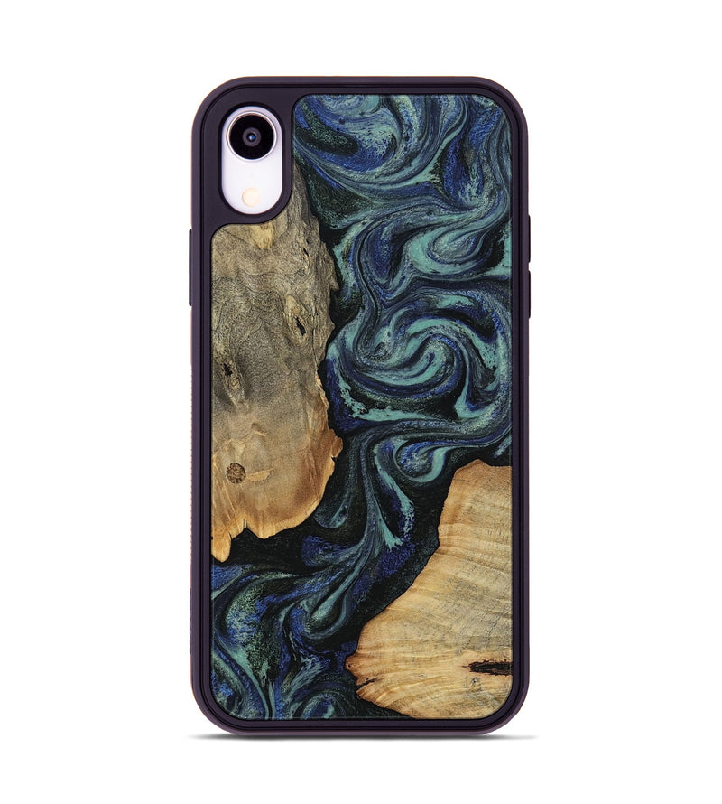 iPhone Xr Wood Phone Case - Christy (Blue, 814557)