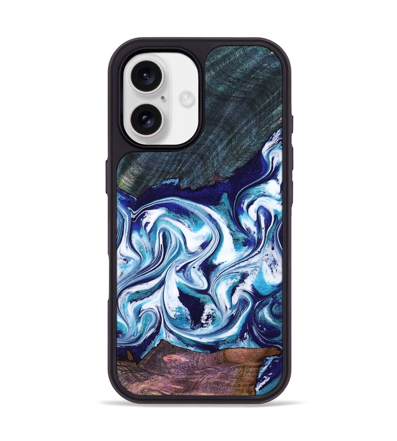 iPhone 17 Wood Phone Case - Cari (Blue, 814575)