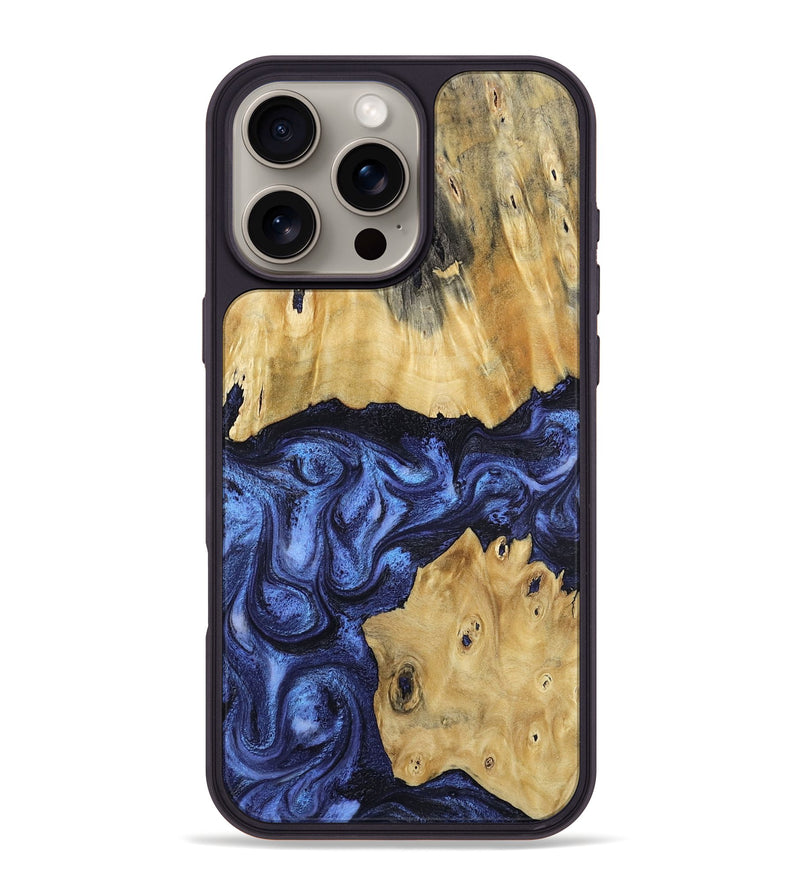 iPhone 16 Pro Max Wood Phone Case - Wyatt (Blue, 814577)