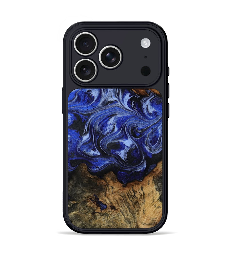 iPhone 17 Pro Wood Phone Case - Lilyana (Blue, 814578)