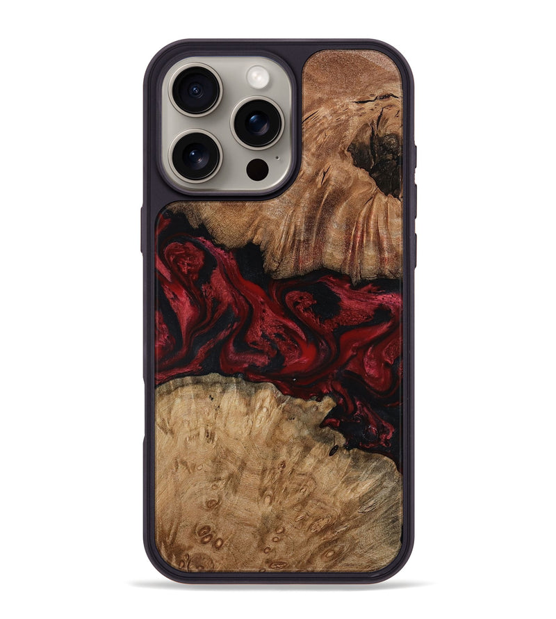 iPhone 16 Pro Max Wood Phone Case - Katy (Red, 814602)