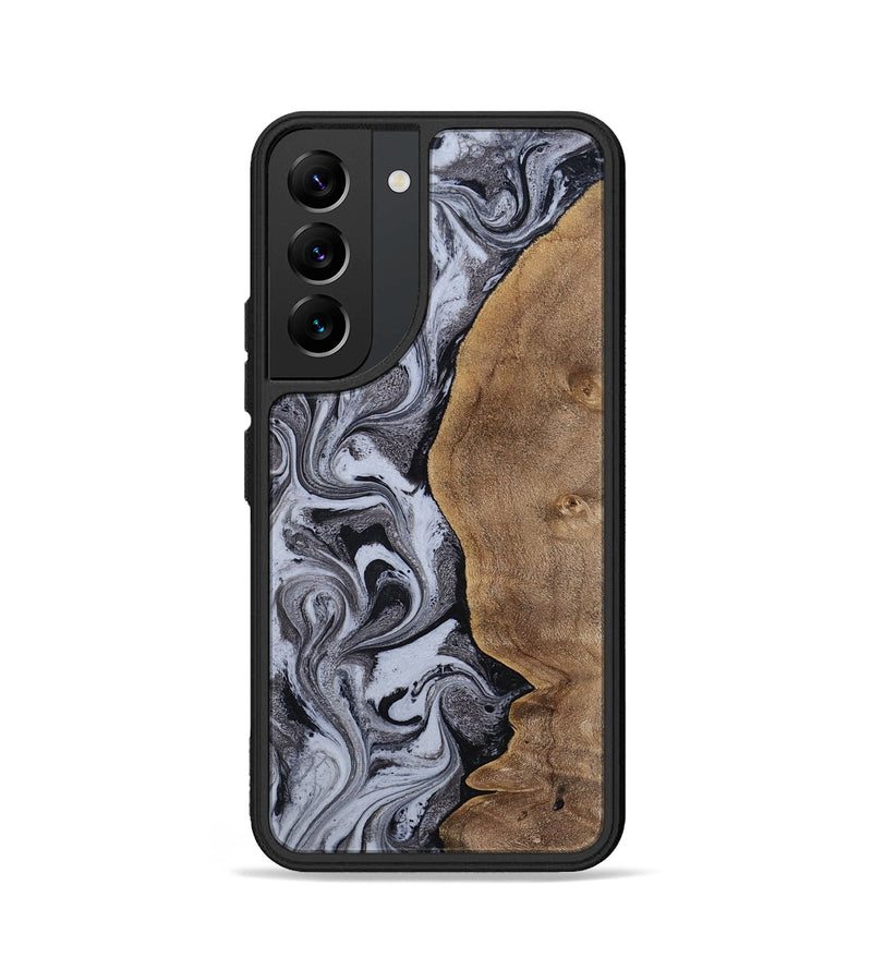 Galaxy S22 Wood Phone Case - Agatha (Black & White, 814609)