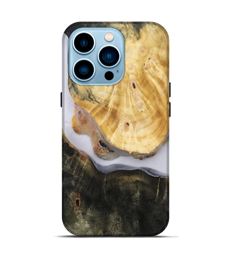 iPhone 14 Pro Wood Live Edge Phone Case - Aidan (Clear, 814614)