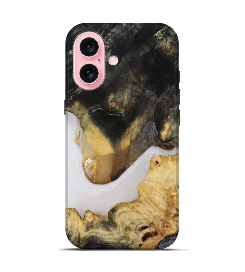 iPhone 16 Wood Live Edge Phone Case - Nayeli (Clear, 814616)