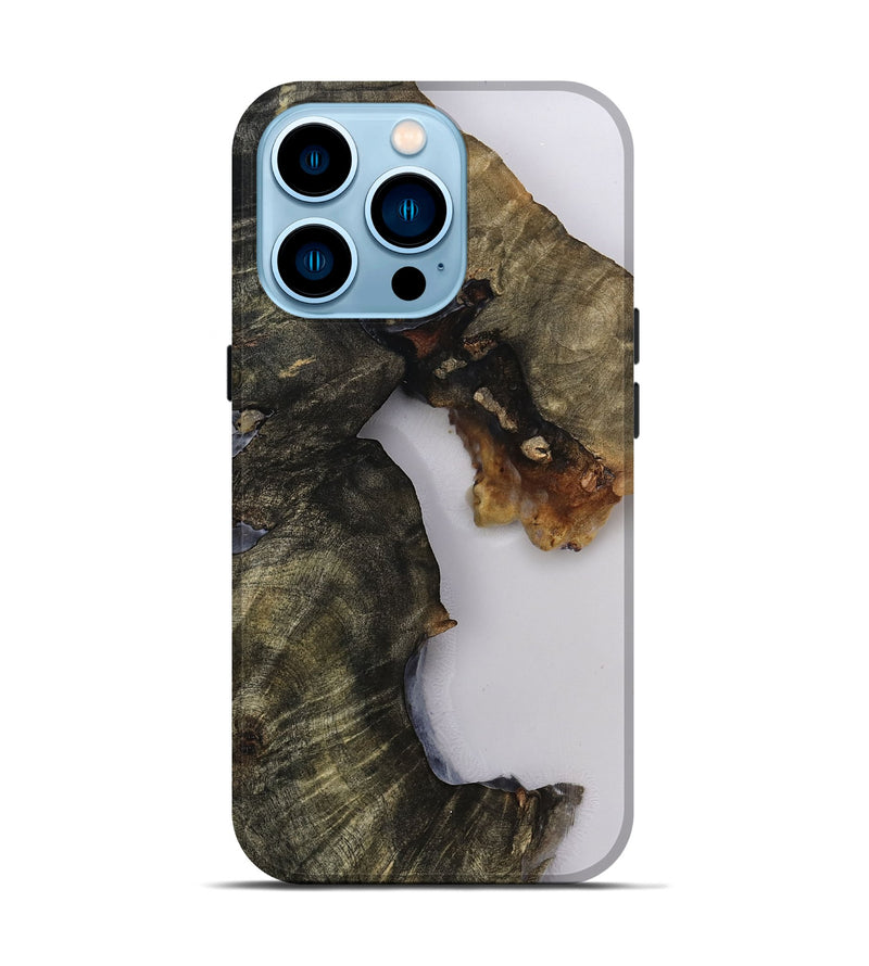 iPhone 14 Pro Wood Live Edge Phone Case - Teressa (Clear, 814620)