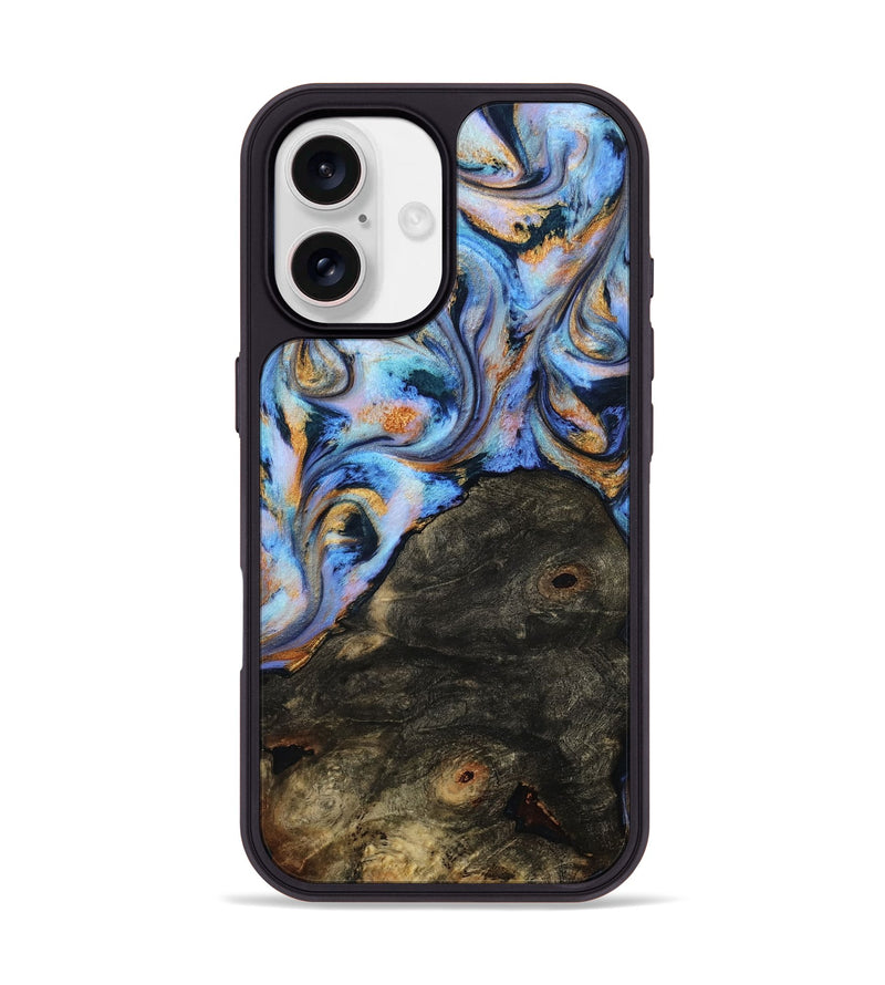 iPhone 17 Wood Phone Case - Tommy (Teal & Gold, 814626)